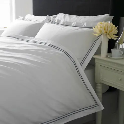 Ropa de cama Calidad Boutique 400 Hilos Algodón Percal Doble Cordón - Gris