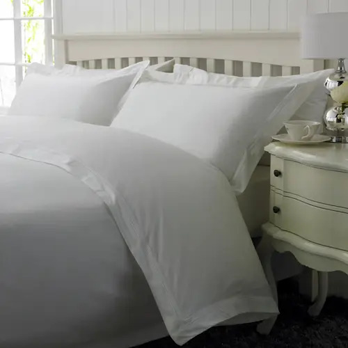 Ropa de cama Calidad Boutique 400 Hilos Algodón Percal Doble Cordón - Blanco